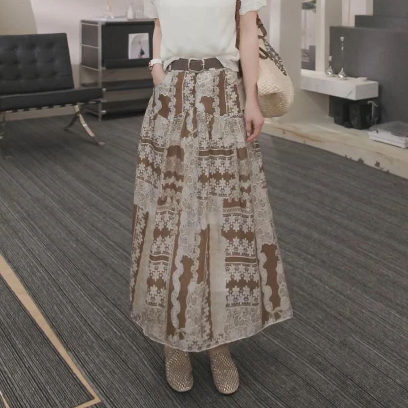 韩版设计感洋气半身裙女2025年春夏季新款休闲时尚百搭中长款裙子