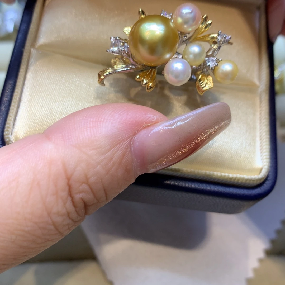 银S925镶嵌戒指海水珍珠