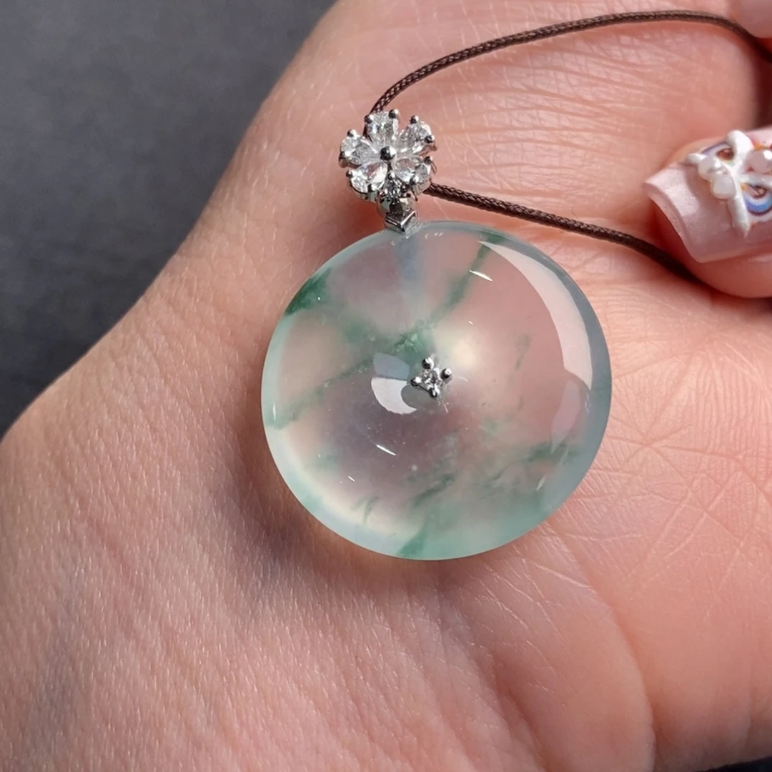 翡翠颈饰18K金镶嵌22.8-5.0