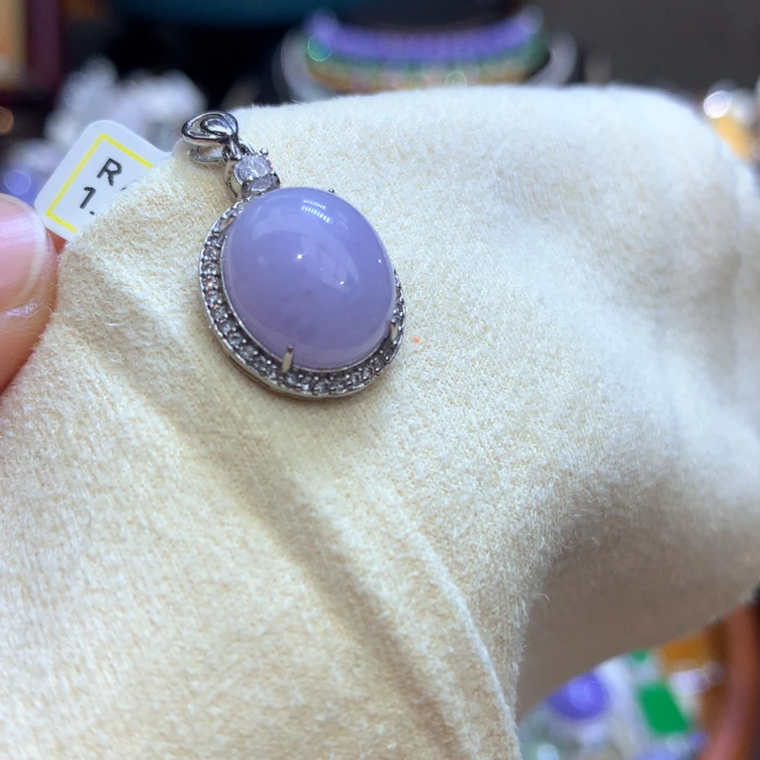 翡翠颈饰银S925镀金镶嵌翡翠