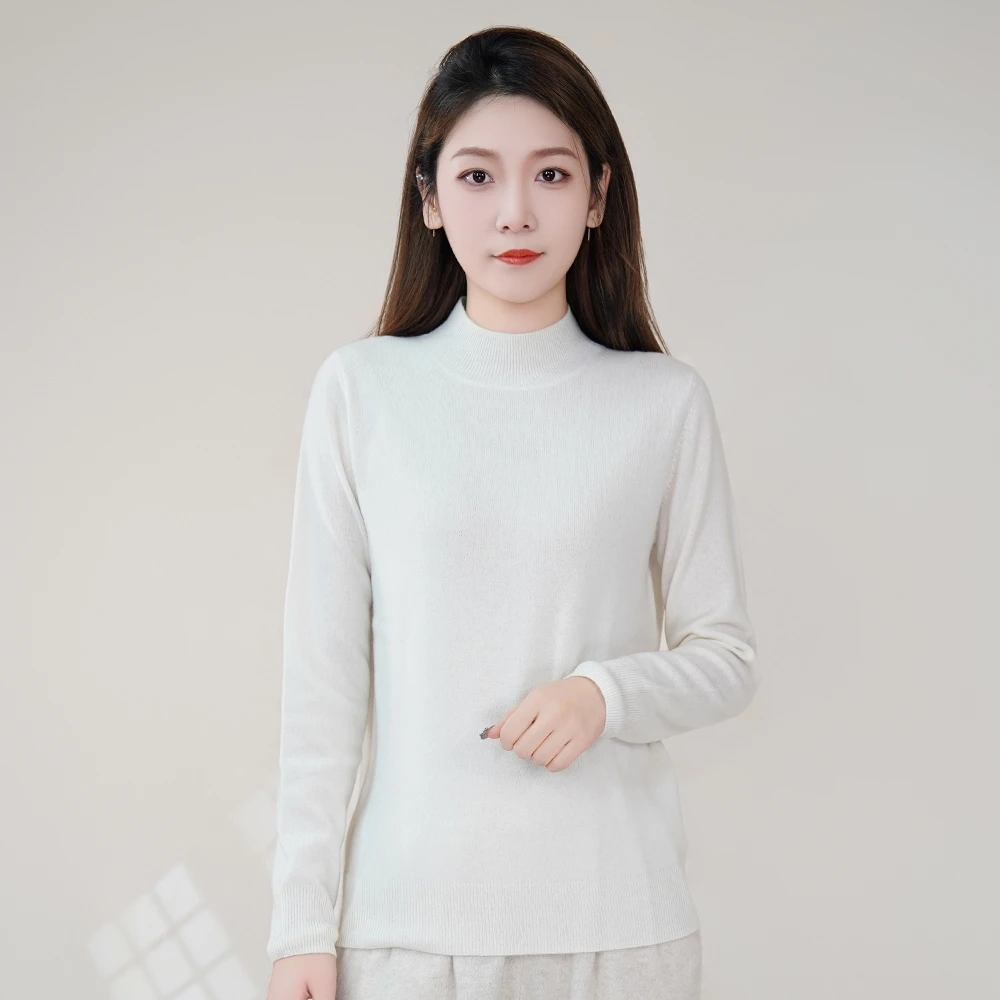 ZHAOWUDA/昭乌达秋冬季潮牌时尚羊绒针织衫百搭半高领修身针织衫