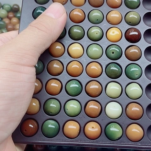 吊坠白玉菩提12精品干磨多宝桶50颗