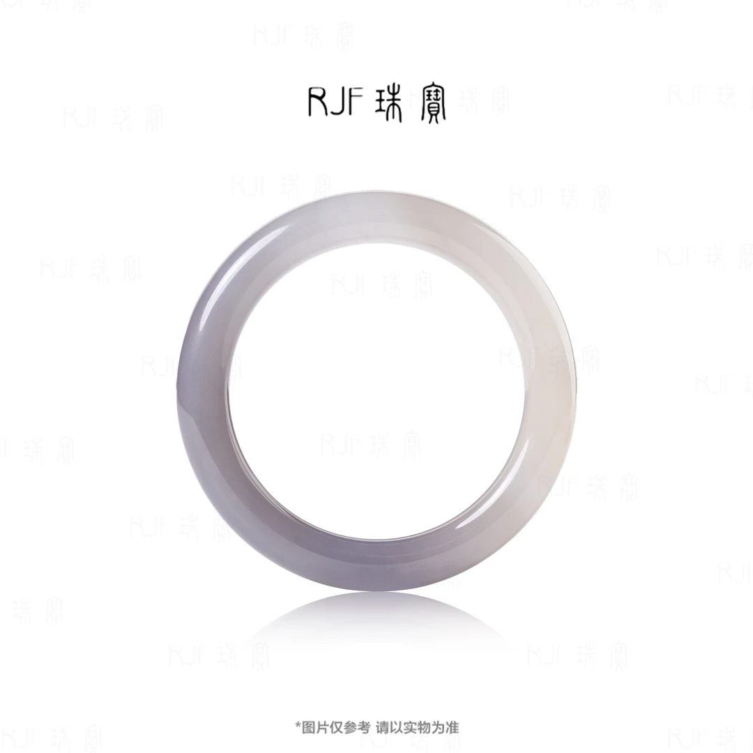 RJF【半山月】和田玉半山半水手镯+烟紫+白玉+正圈镯