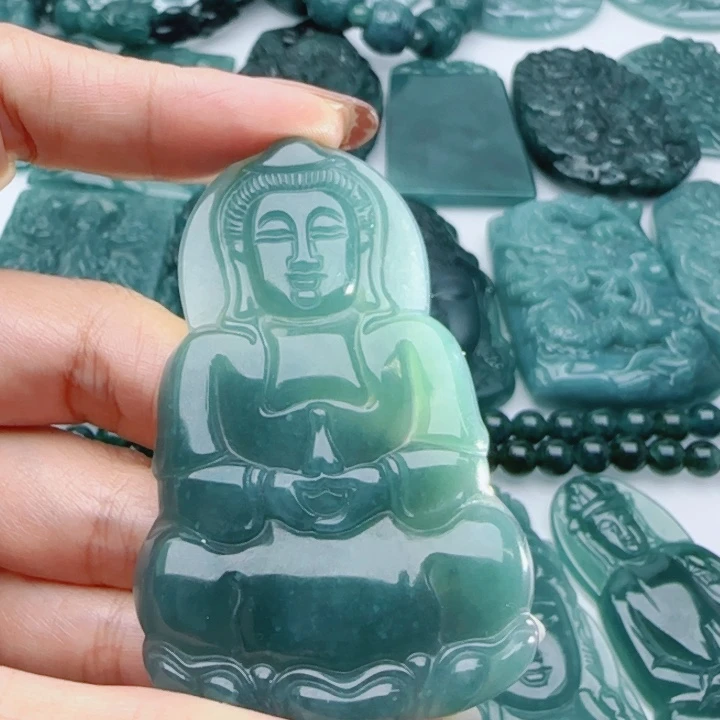 翡翠未镶嵌颈饰多样性发货天然A货翡翠