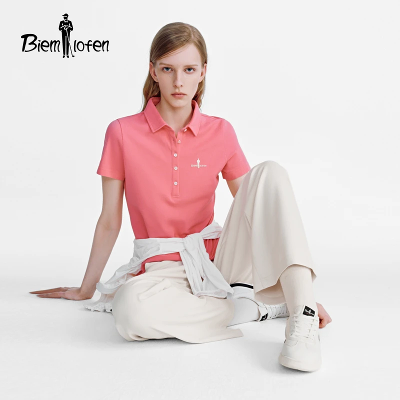【亲肤柔软】比音勒芬2025夏季新款女休闲多色干爽商务短袖POLO衫-1