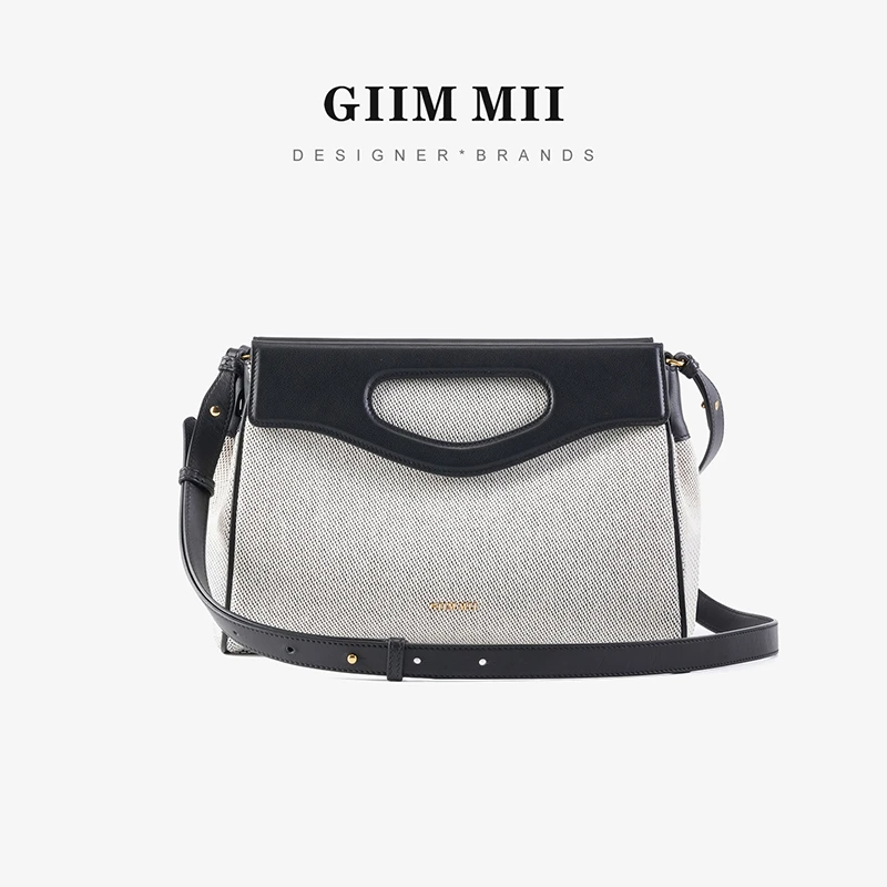 GiiMMii小号兰亭帆布包2025新款女士新中式单肩手提真皮包5209-1