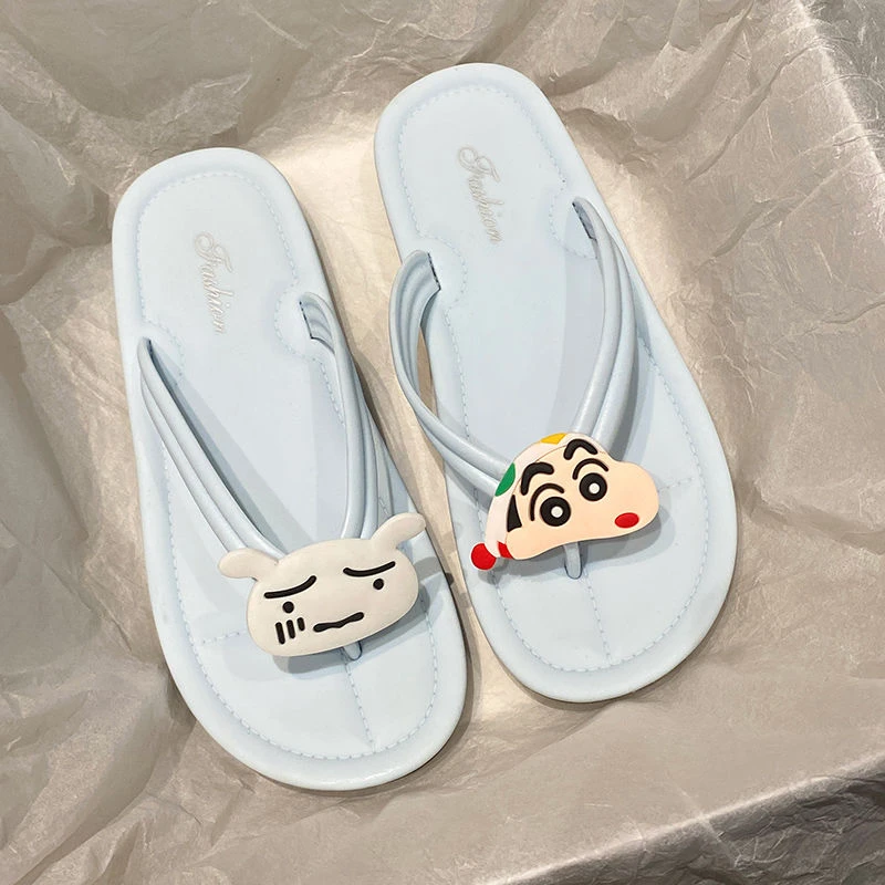 【咕噜】少女心绝美卡通蜡笔小新人字拖鞋女外穿夏季网红ins凉鞋