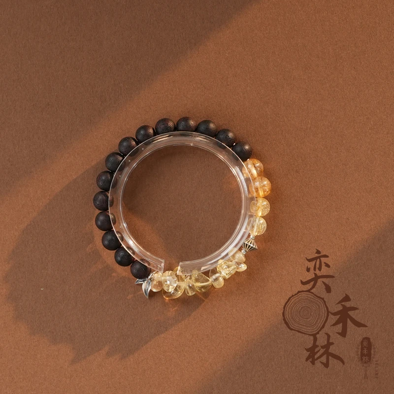 奕禾林 【黄金海岸】降真香黄水晶手串