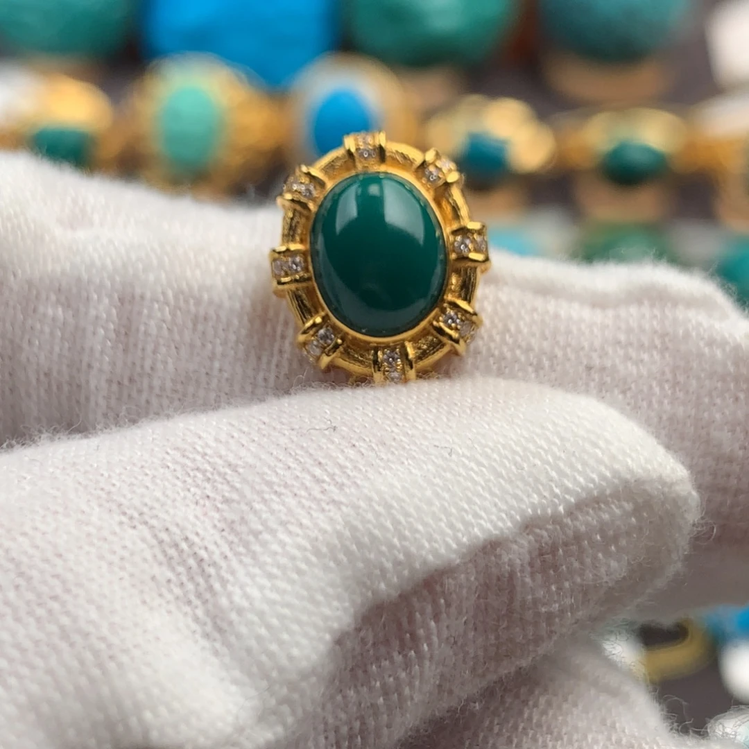 绿松石18K金镶嵌绿松石