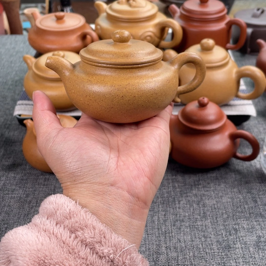 紫砂茶壶黄金段仿古全手30目160