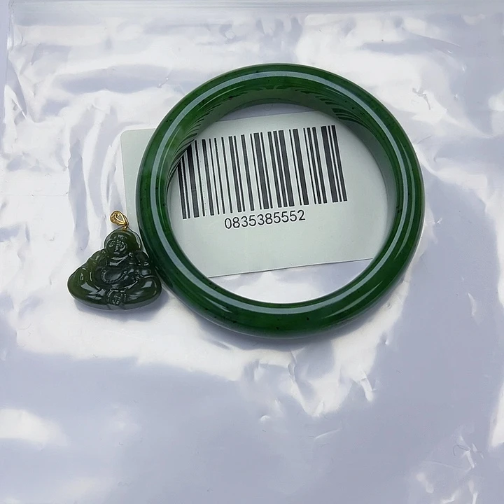 和田玉未镶嵌手镯微瑕6465搭佛公