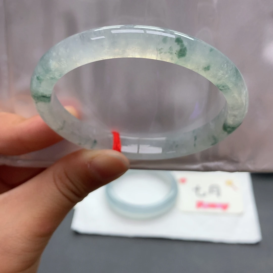 翡翠未镶嵌手镯42号57+贵妃冰飘花（难得大贵妃）