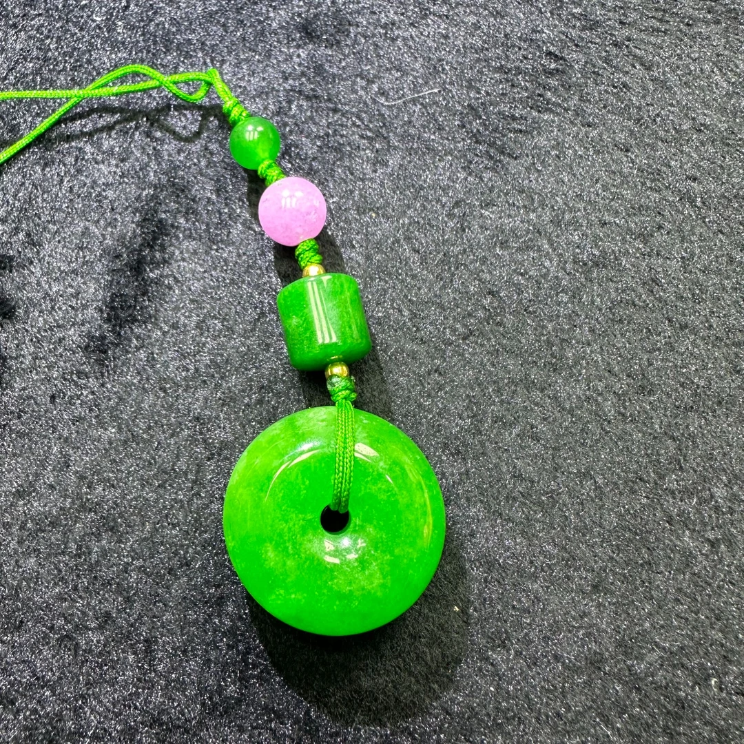 阳绿平安扣 A234