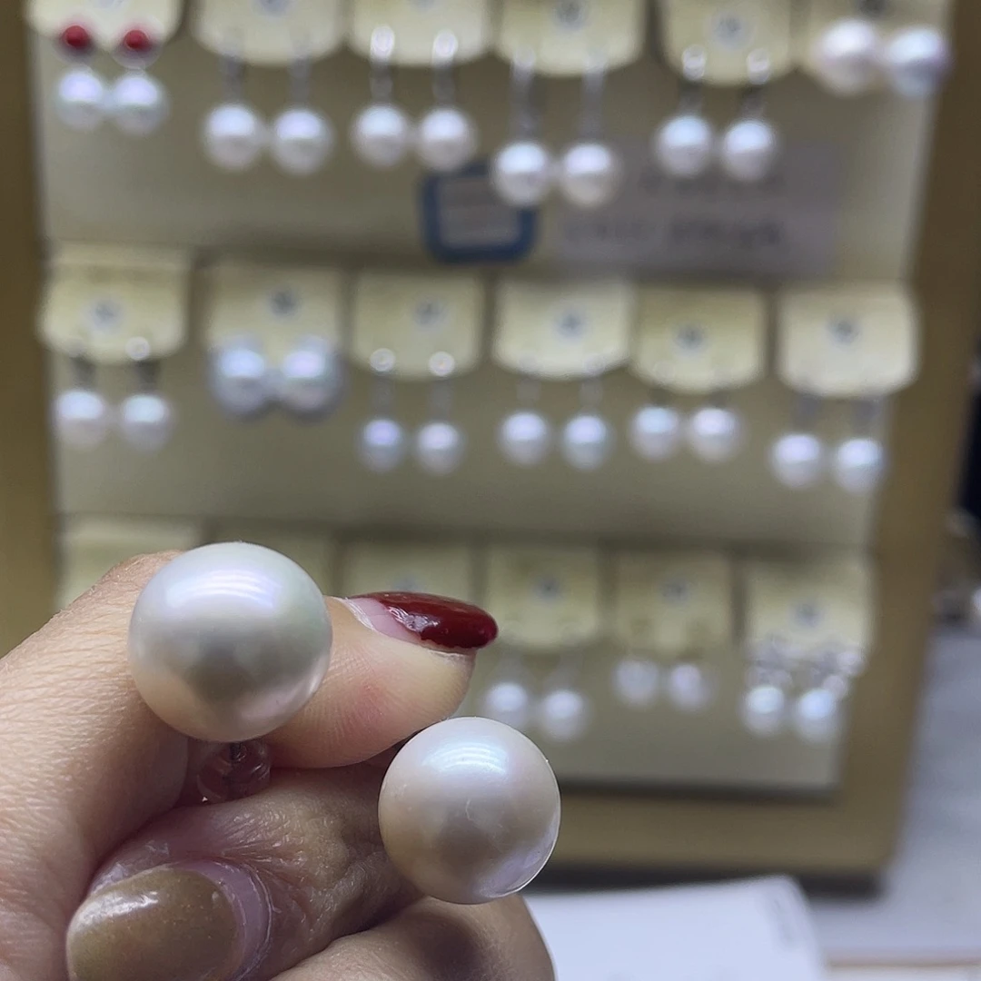 淡水珍珠耳饰银S925镶嵌