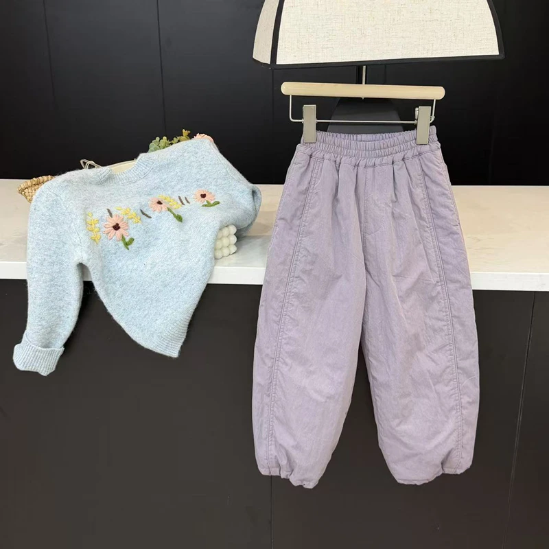 【现货】leomama女童秋冬夹棉裤儿童外穿长裤宝宝洋气加厚过冬裤子