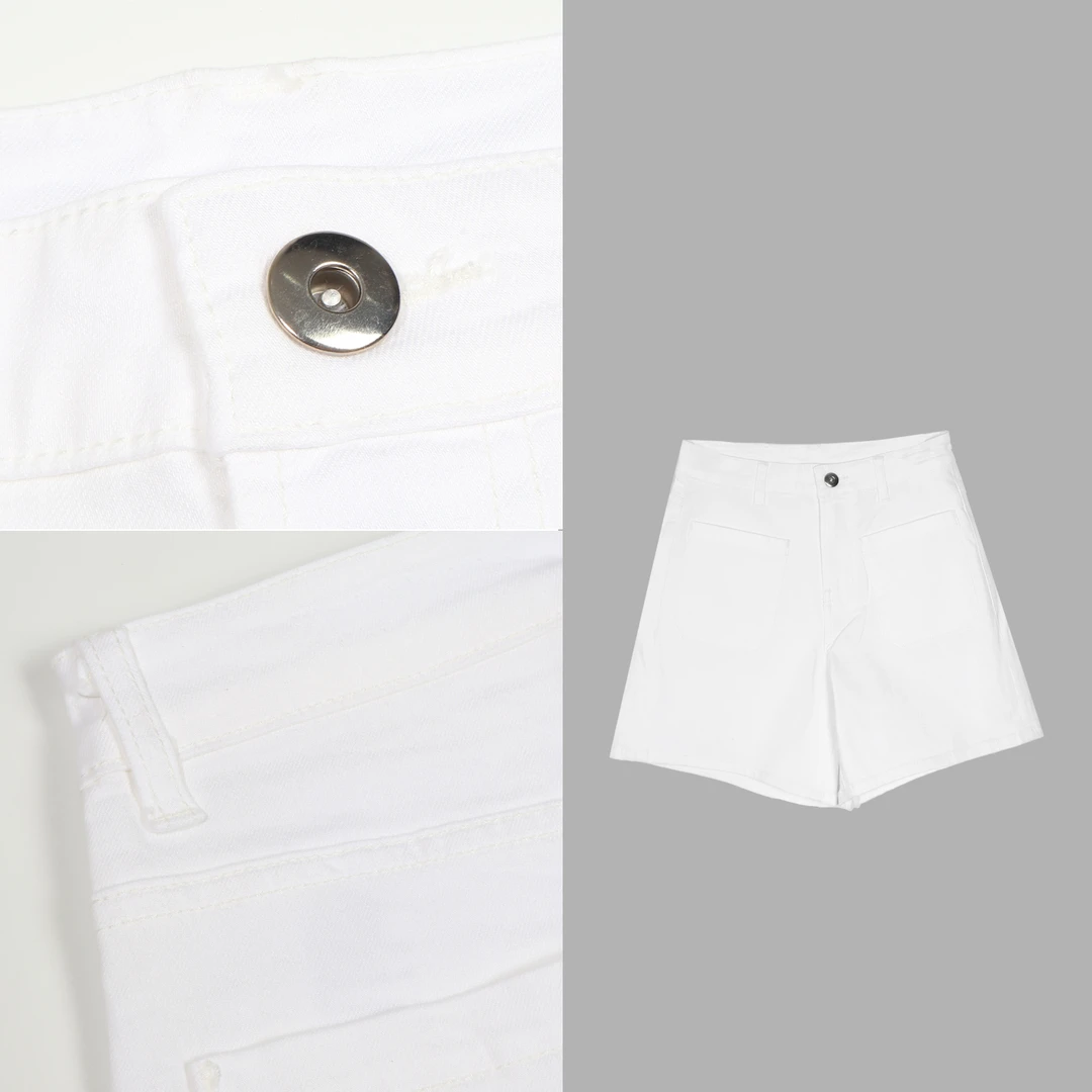 凯特丝蓓2277#气质双面口袋百搭复古显瘦高腰牛仔裤短裤