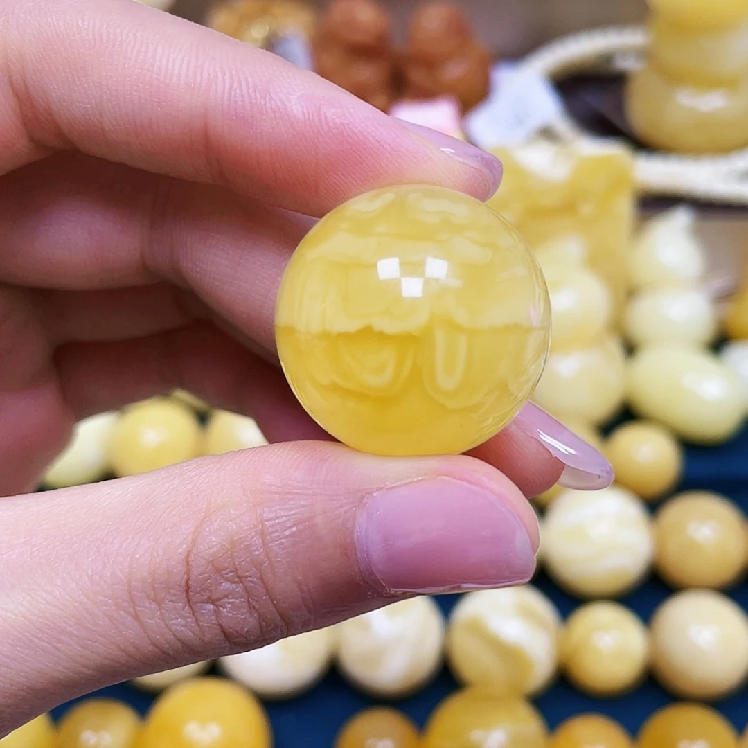 未镶嵌琥珀珠宝奇石24.5mm.圆珠.