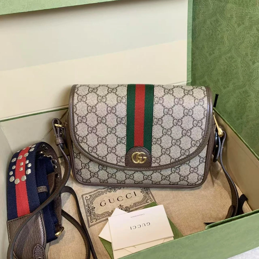 99新 GUCCI/古驰 壹臻/ 老花op邮差包小号/27681215