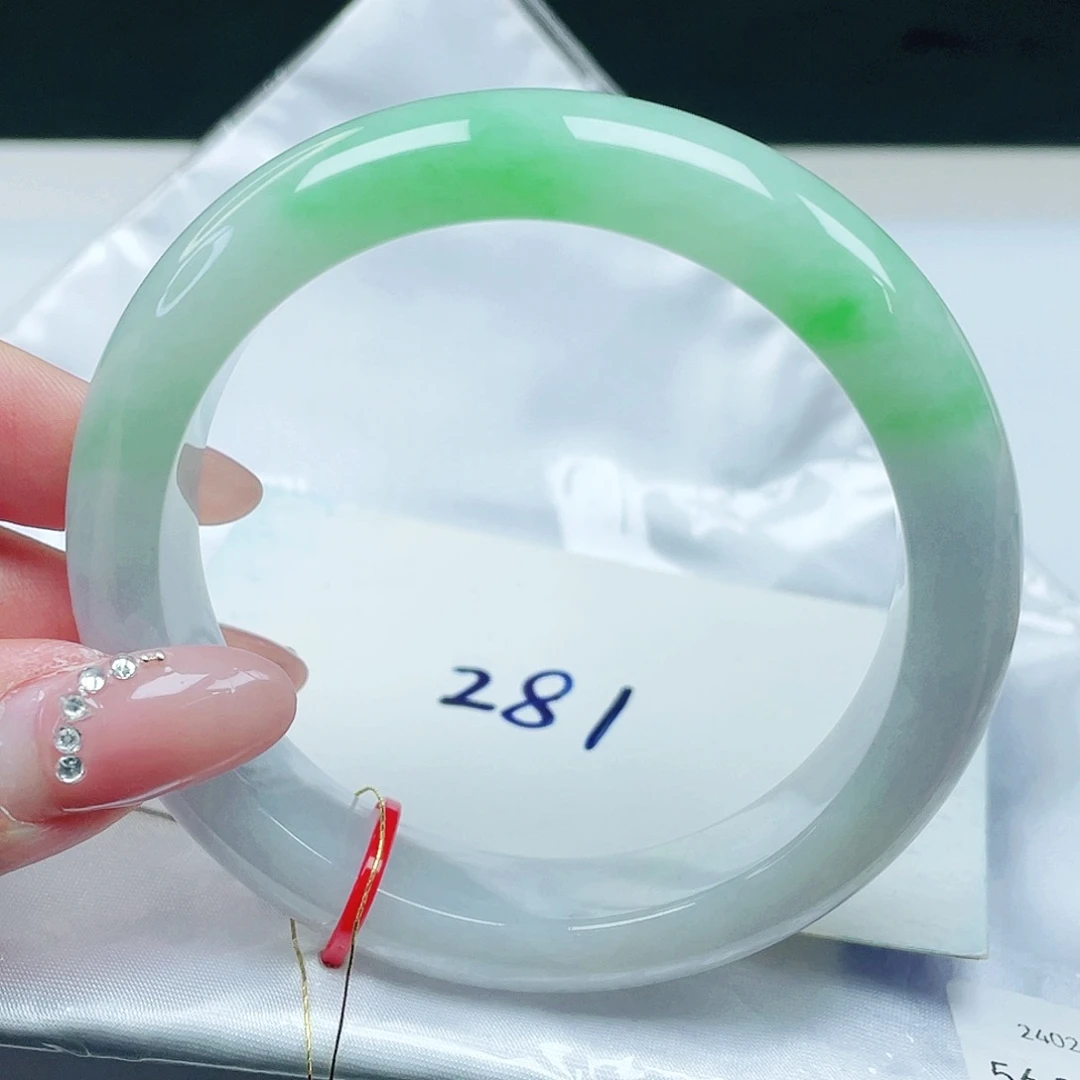 翡翠未镶嵌手镯正圈56+