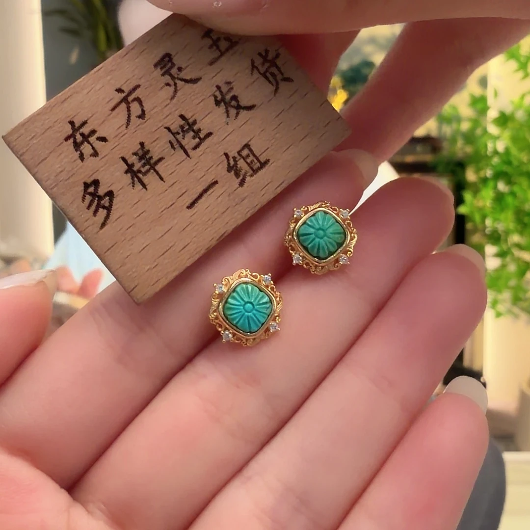 绿松石银S925镶嵌颈饰