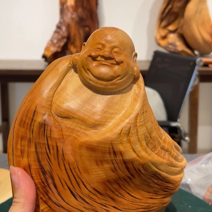 万***哥柏木（崖柏）弥勒摆件