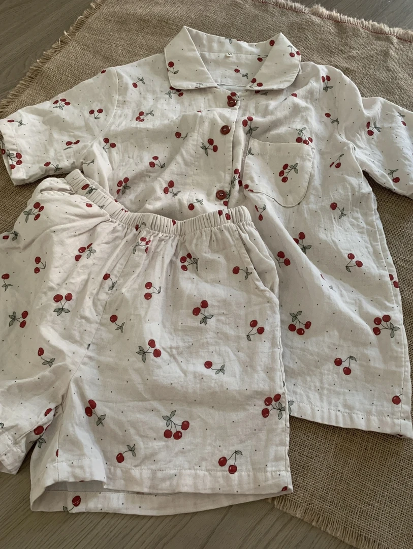 甜美樱桃少女休闲短袖睡衣女夏季新款短裤大码外穿套装家居服