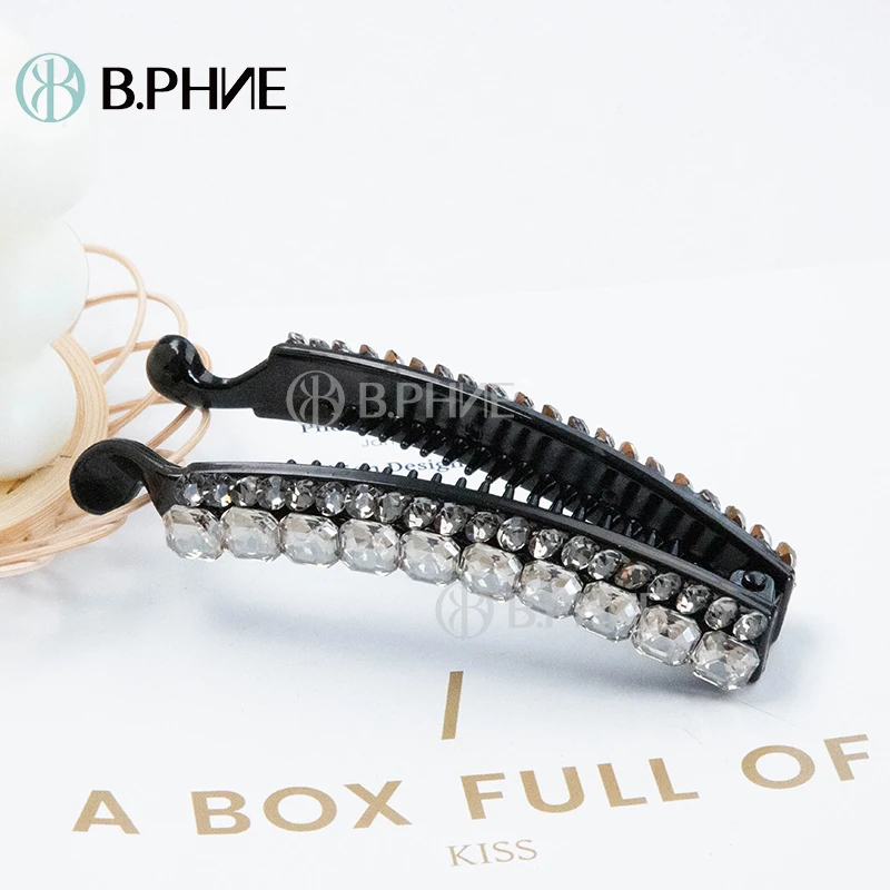 B.【贝菲】时尚满钻重工香蕉夹扭扭夹