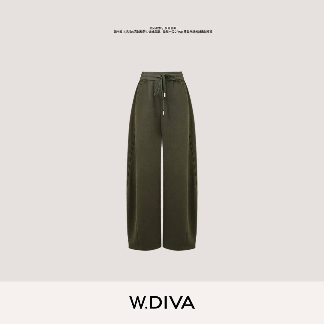W.Diva【押韵】太古棉弹力腰头微型镰刀裤型品质休闲长裤3K180X193