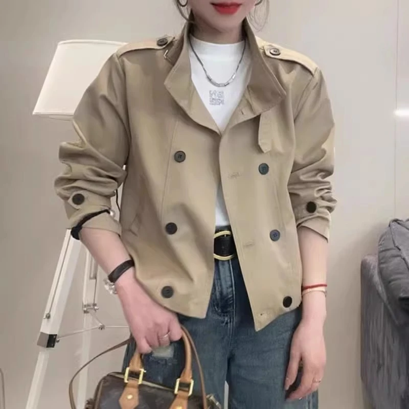 立领风衣短外套女2025春季新款韩版时尚气质通勤百搭显瘦休闲上衣