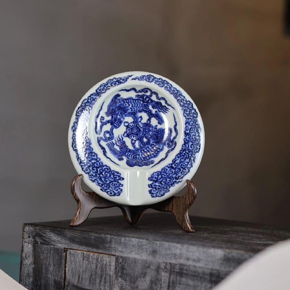 舜瓷天工一品 狮子绣球雪茄缸
