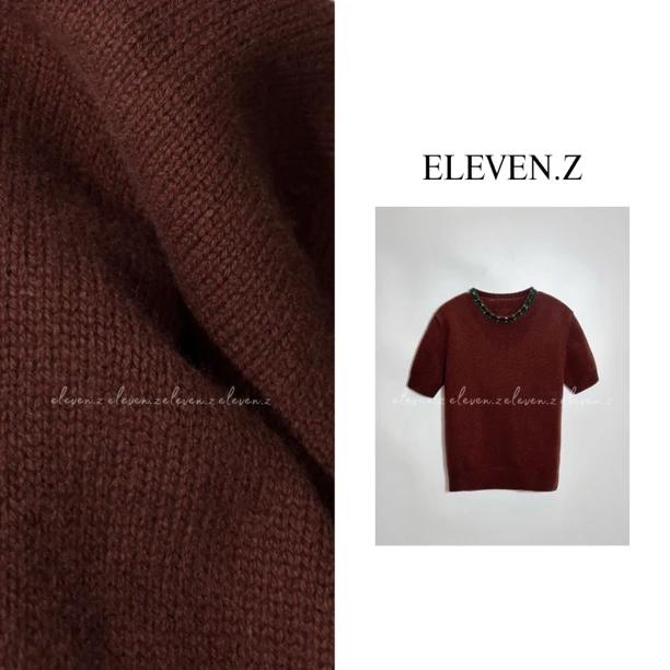 ELEVEN.Z 宝石领羊毛毛衣
