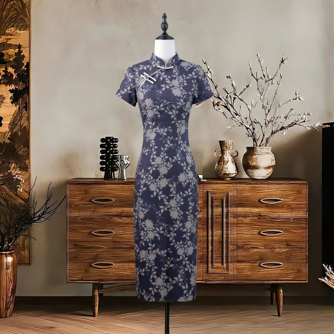 【0156】2025清仓福利旗袍夏季修身显瘦日常中长款时尚气质120CM