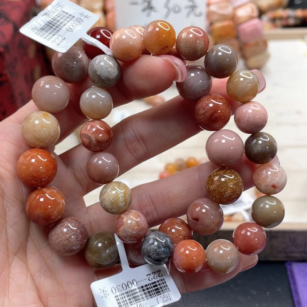 硅化珊瑚（珊瑚玉）手链未镶嵌自*峰342