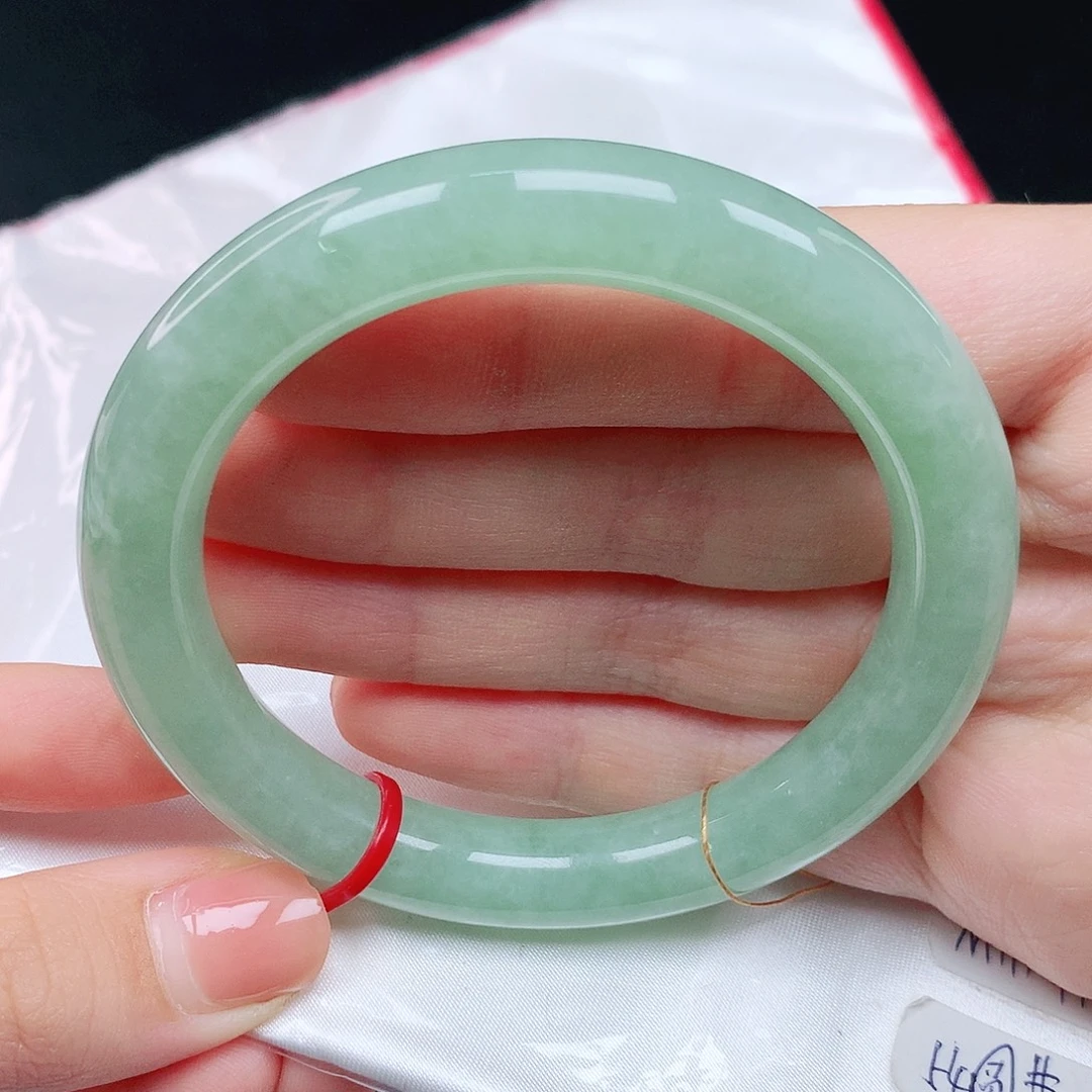翡翠未镶嵌手镯54圈圆条111415