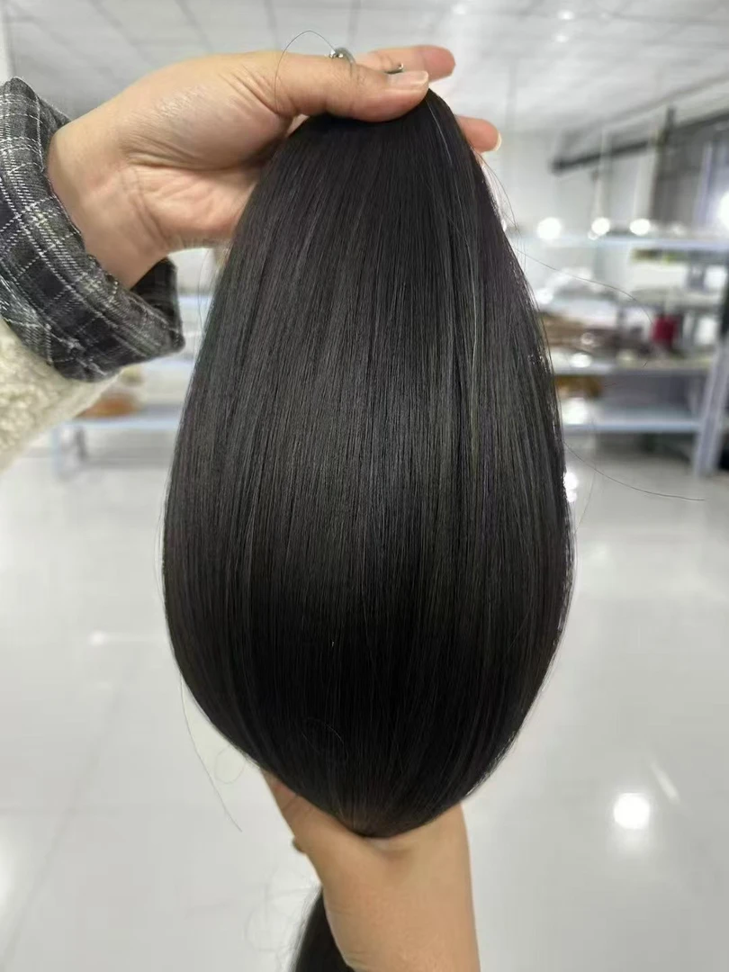 少女原辫抽芯羽毛厚发尾无折头少女原生发可重复网红款假发