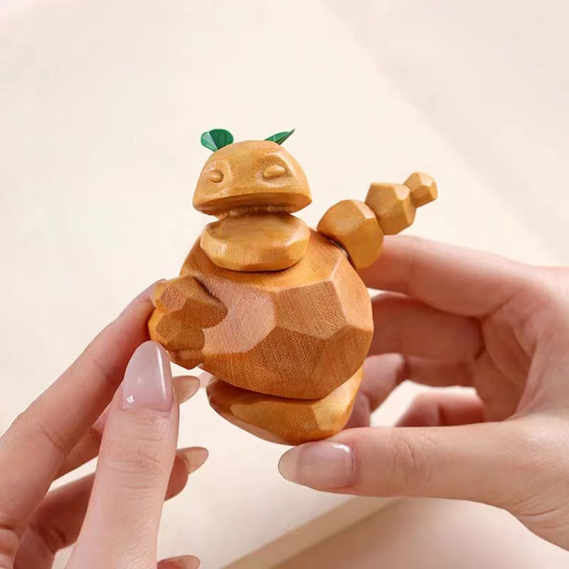 3D石矶娘娘立体磁吸手办天然檀香木可爱木雕哪吒魔童木质工艺礼物