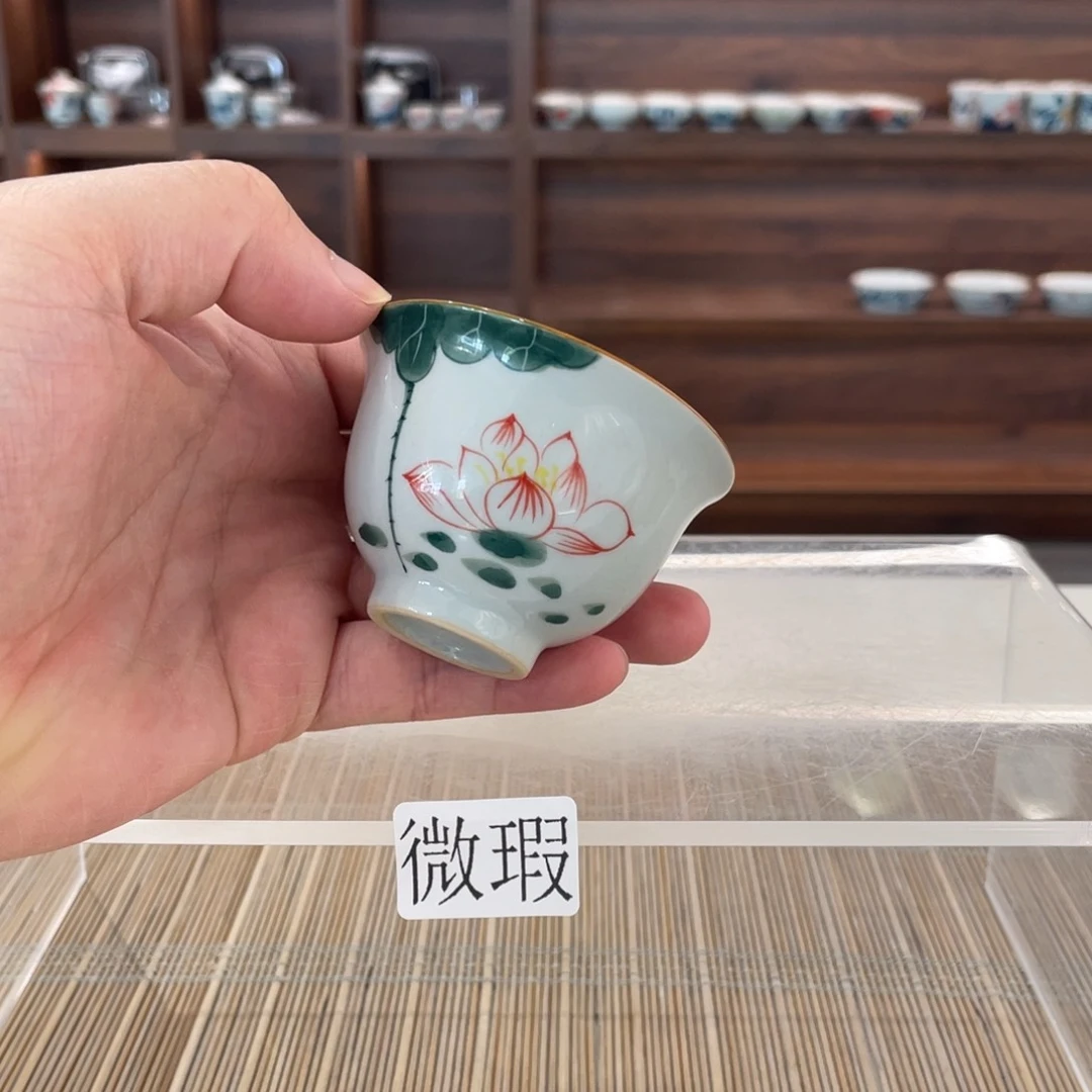 釉下手绘茶具微瑕