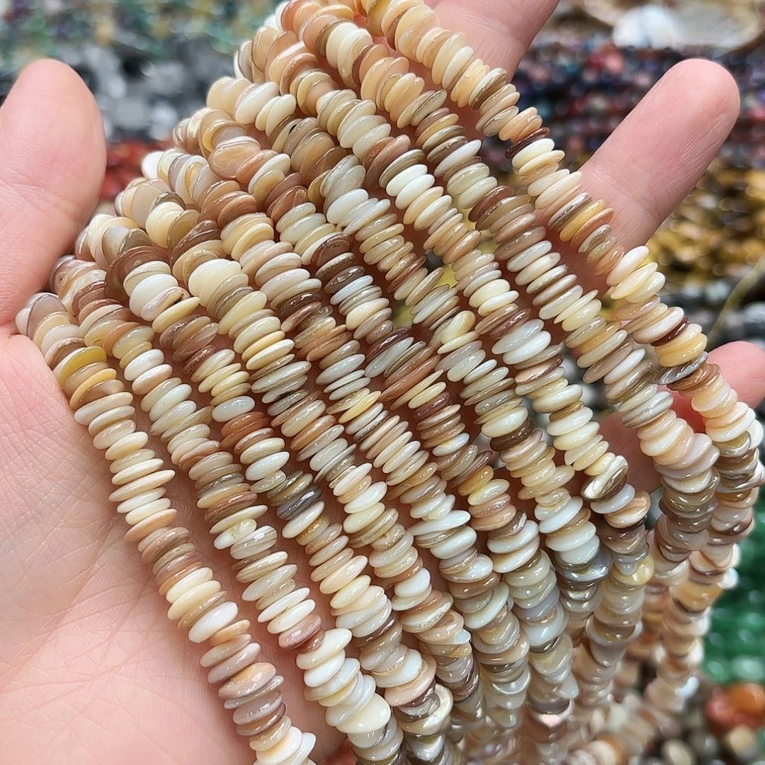 玛瑙/玉髓未镶嵌珠宝半成品卡8贝壳片一条长75-80