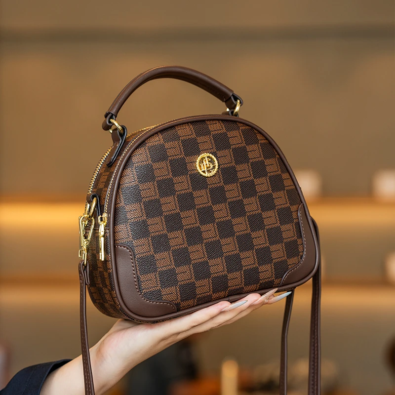 GELANDAI2025新款简约风小圆包单肩斜挎包女式小包肩包网红8001