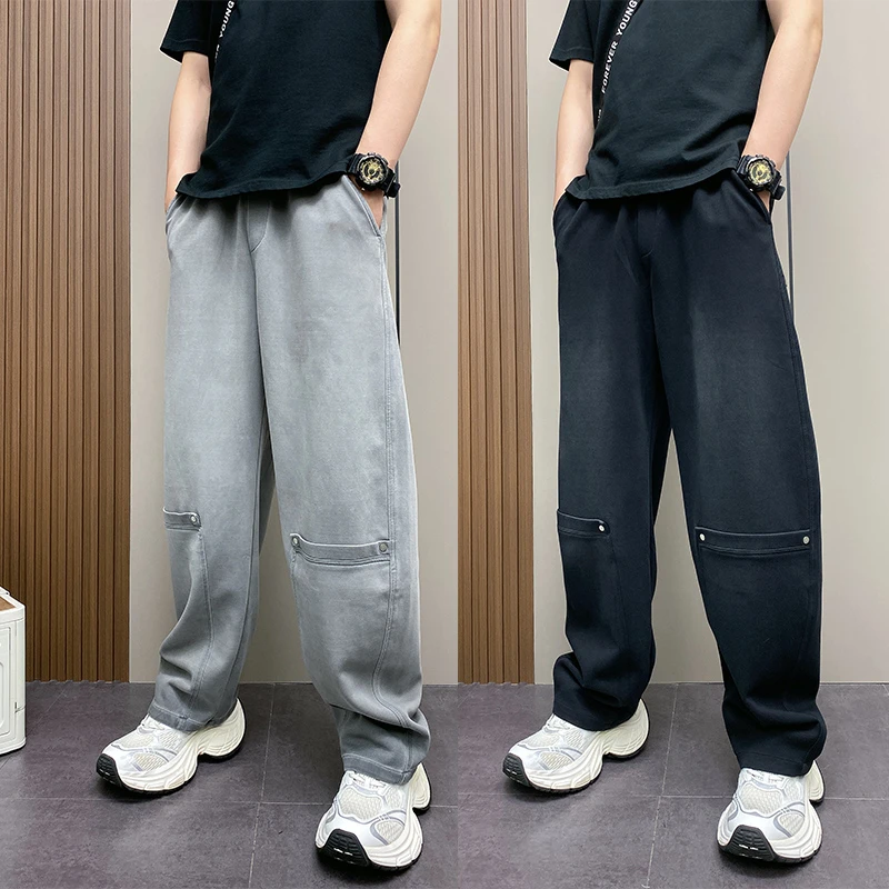 春夏季潮流韩版痞帅青年男士宽松哈伦裤水洗高街休闲运动卫裤子男