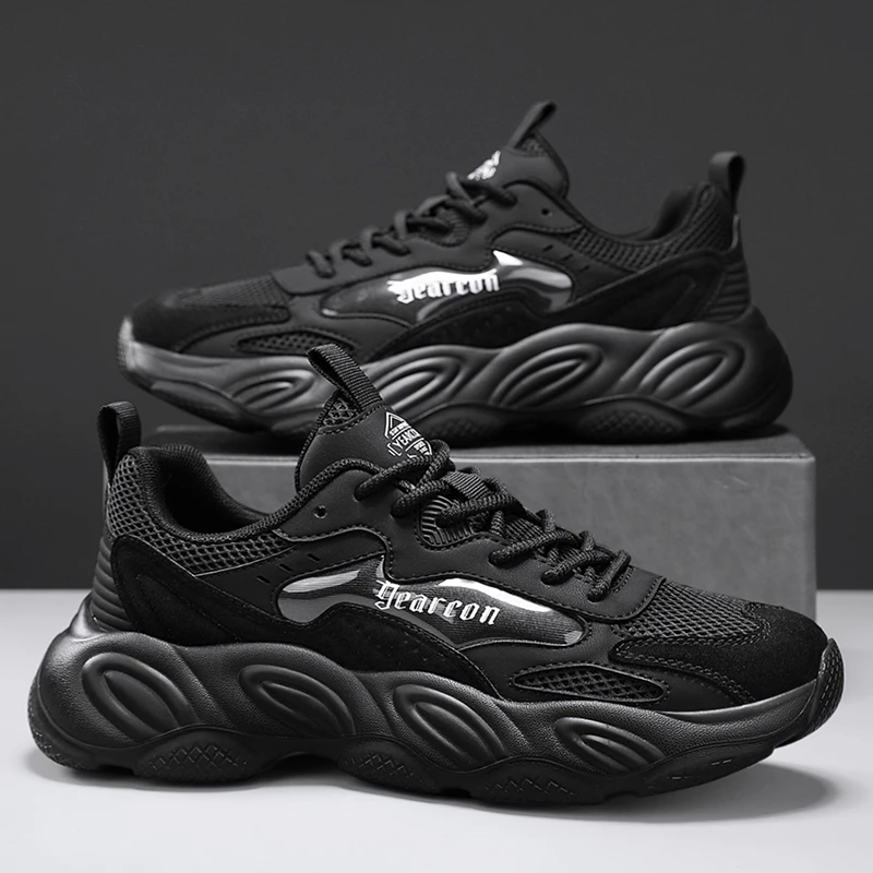 YEARCON/意尔康2025男士秋季轻便时尚休闲鞋网面厚底运动潮鞋正品