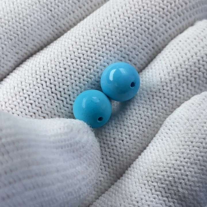 高瓷蓝卡8圆珠一对