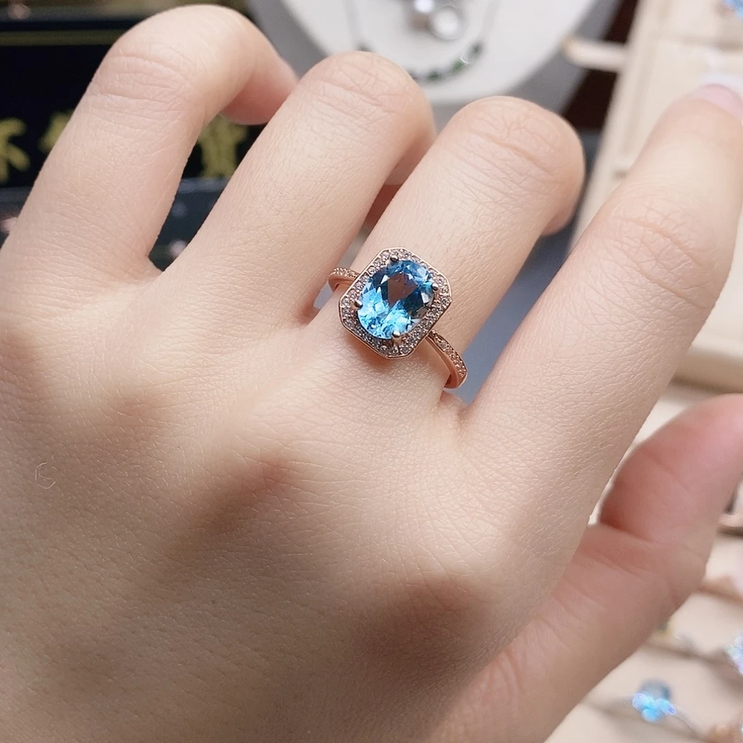 托帕石银S925镶嵌戒指戒指