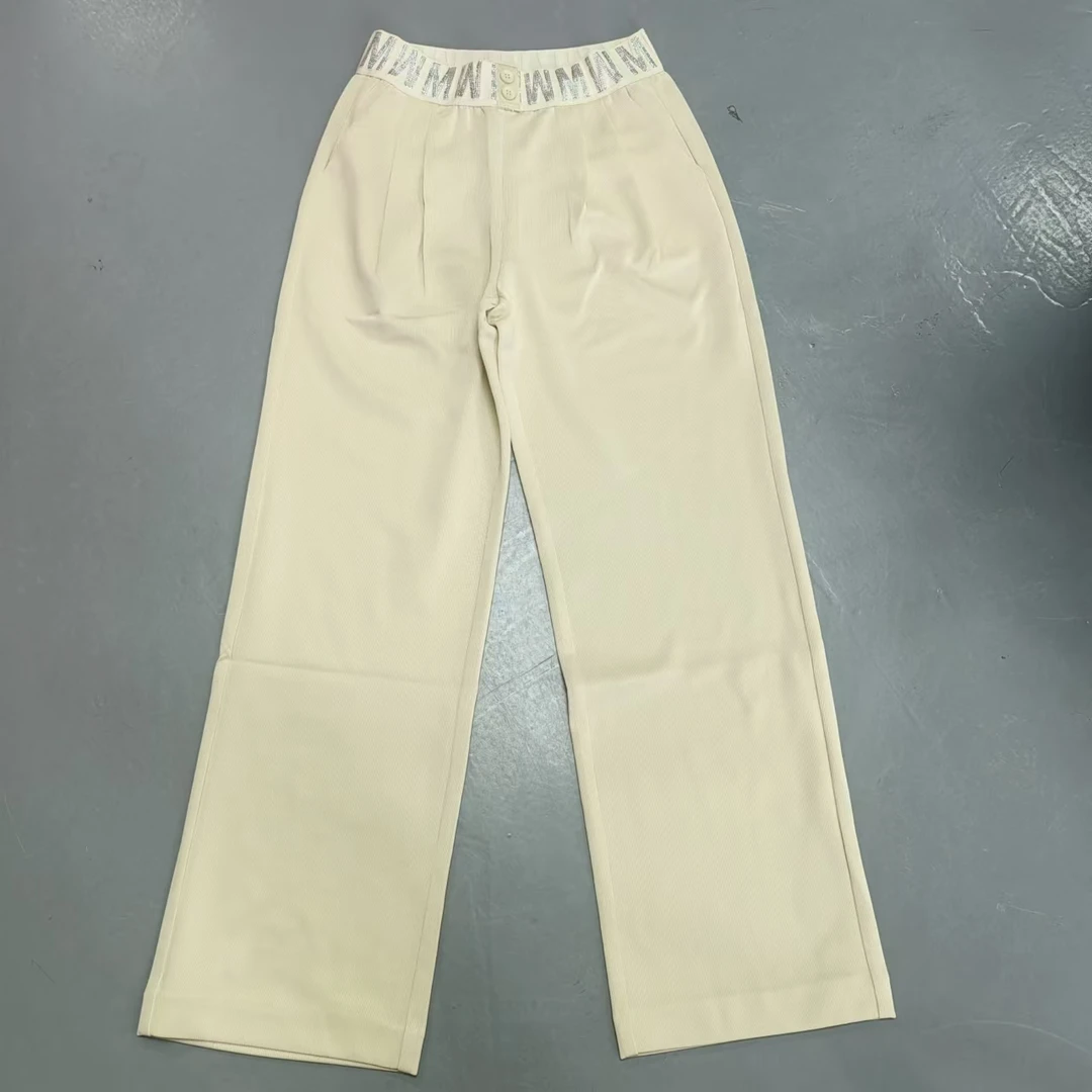 【南油玲姐】米白色直筒休闲裤68006