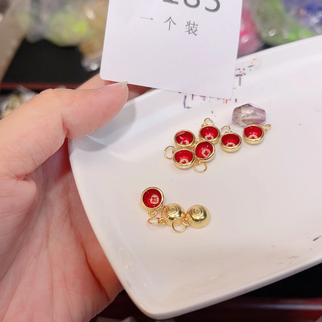 水晶珠宝半成品银S925镀金镶嵌185