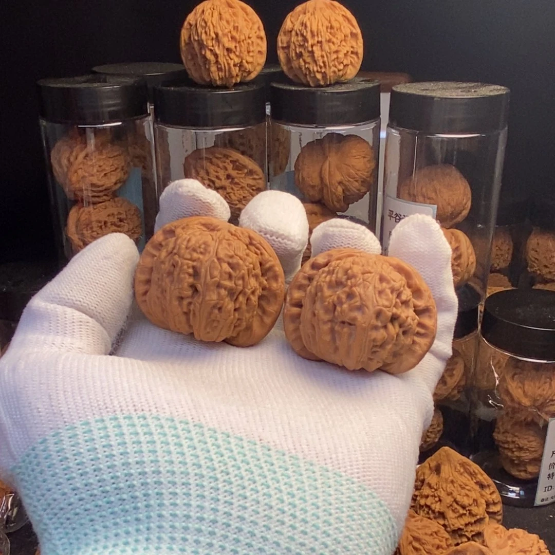 文玩核桃吊坠白狮子41尺全品球白