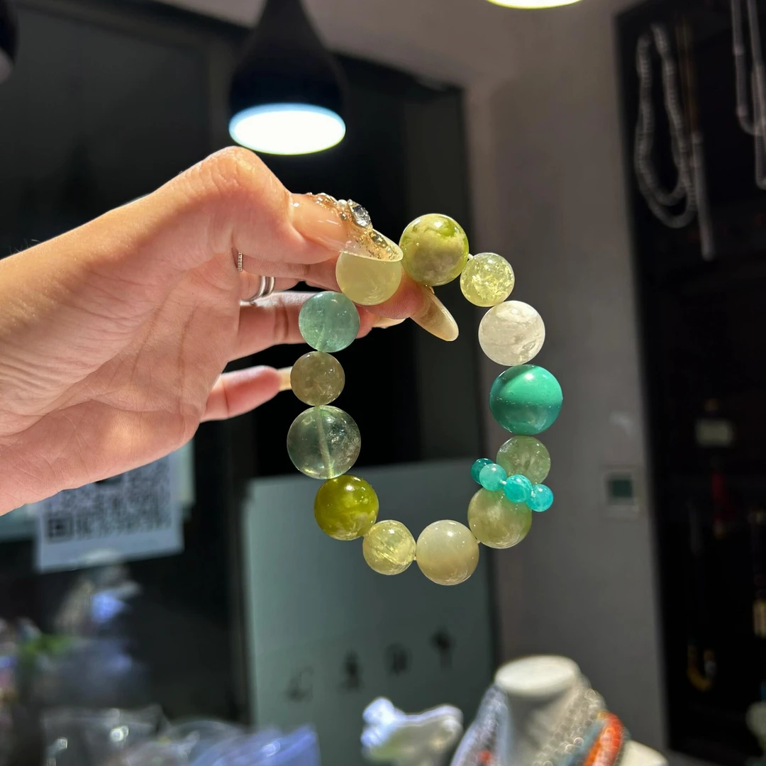 铜合金手链 新中式青提奶盖橄榄手串女小众设计感海边度假风手串