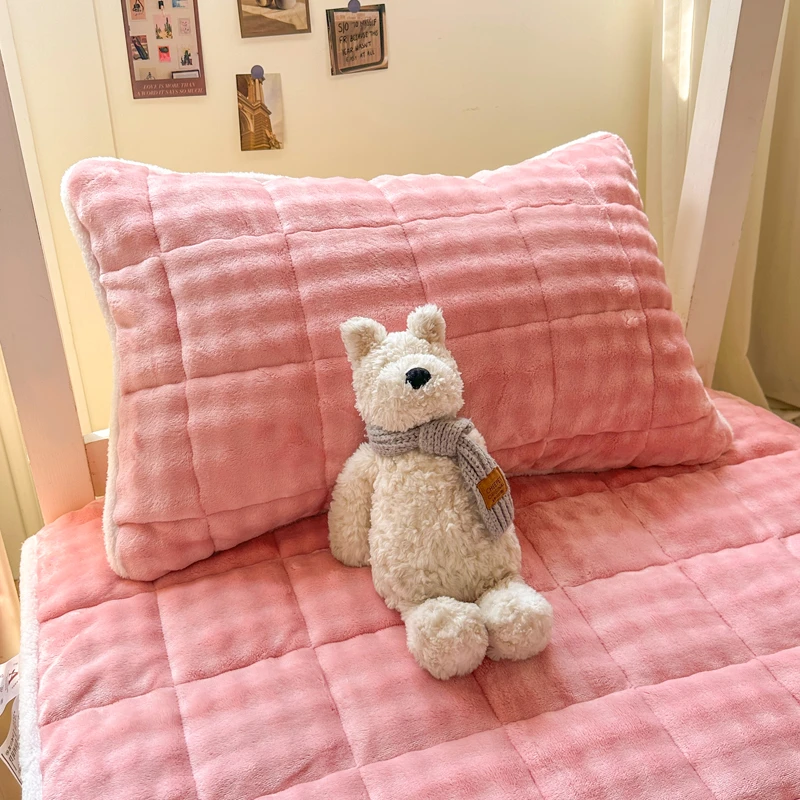 牛奶绒枕套单个48×74cm绒面珊瑚绒加厚保暖