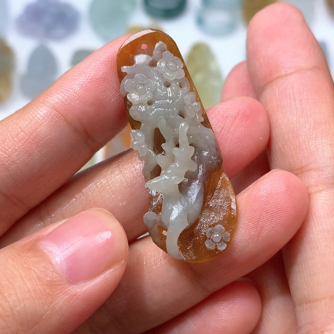 未镶嵌定制翡翠鹿牌