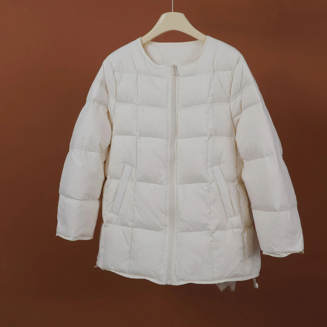 R-00660 舒适软糯！冬季女士时尚简约纯色宽松百搭羽绒服（微瑕）